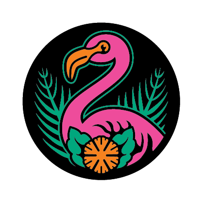 Glow patch — flamingo