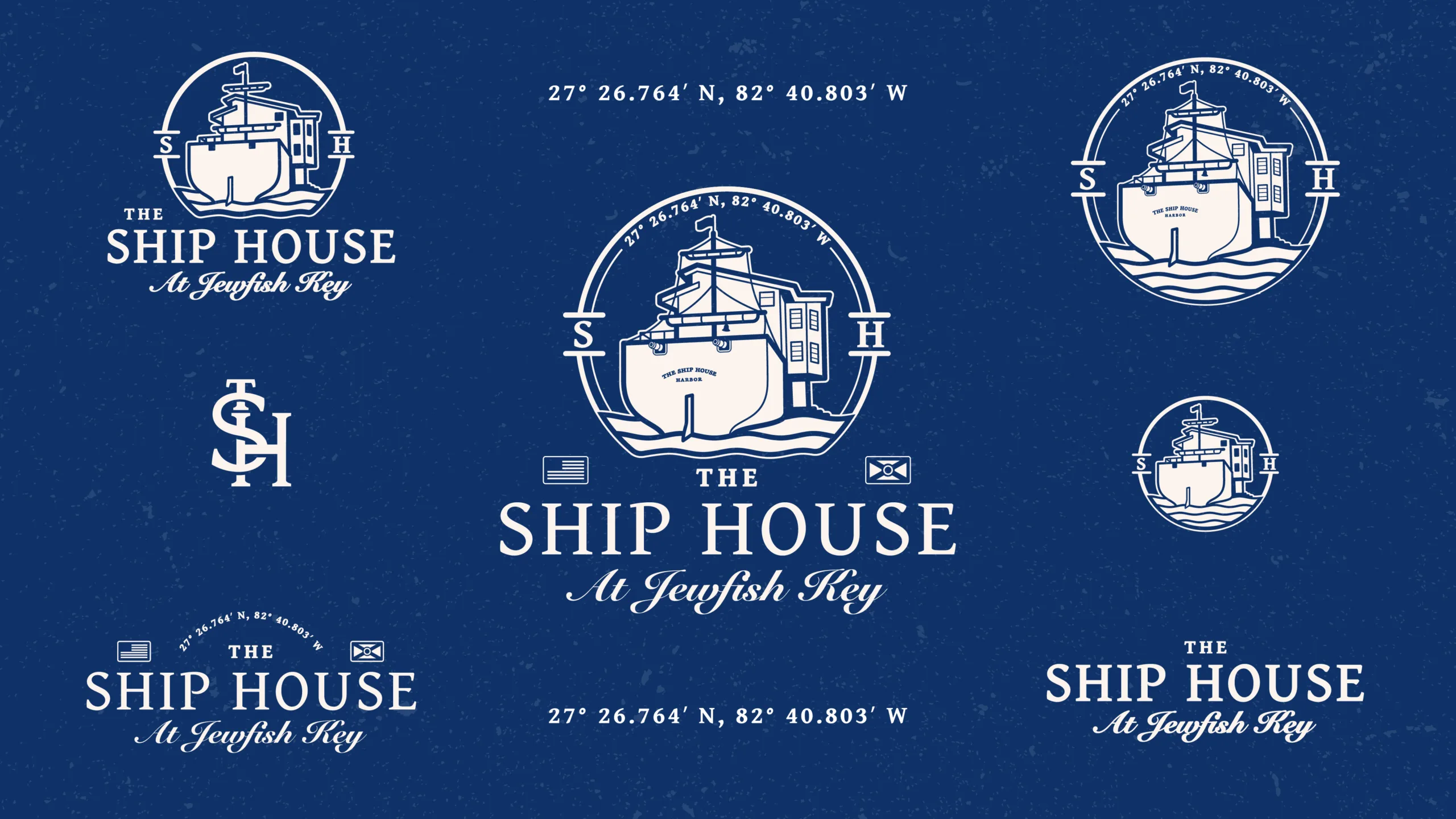 Ship House brand board — navy