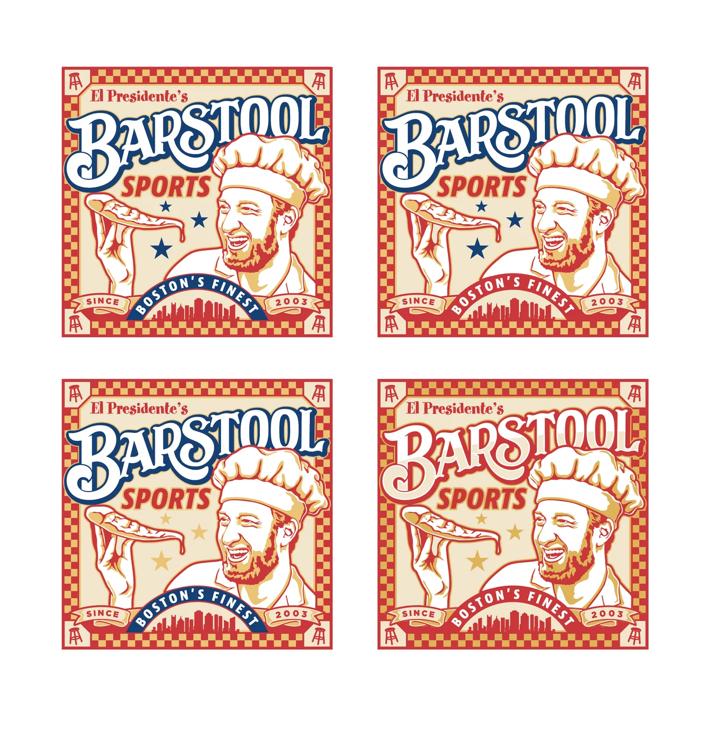 Barstool Sports pizza rug colorways
